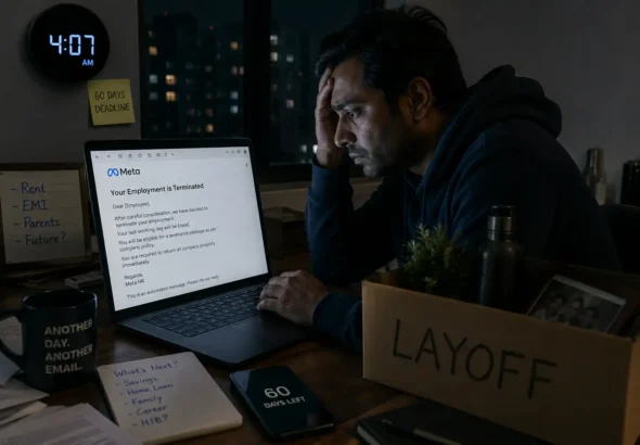 4 AM Layoff Emails and a 60-Day Visa Deadline Leave Indian Employees Struggling After Meta Job Cuts