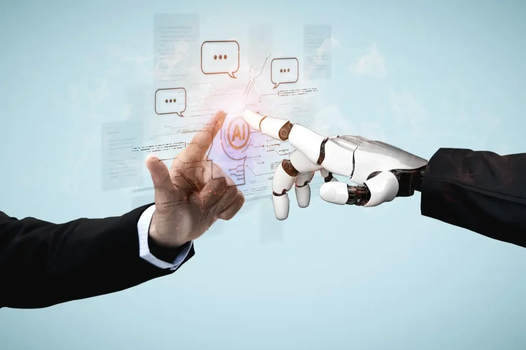 Human and Robot Collaboration Representing Communication and Technology Integration in Modern Business and Artificial Intelligence Development (1)