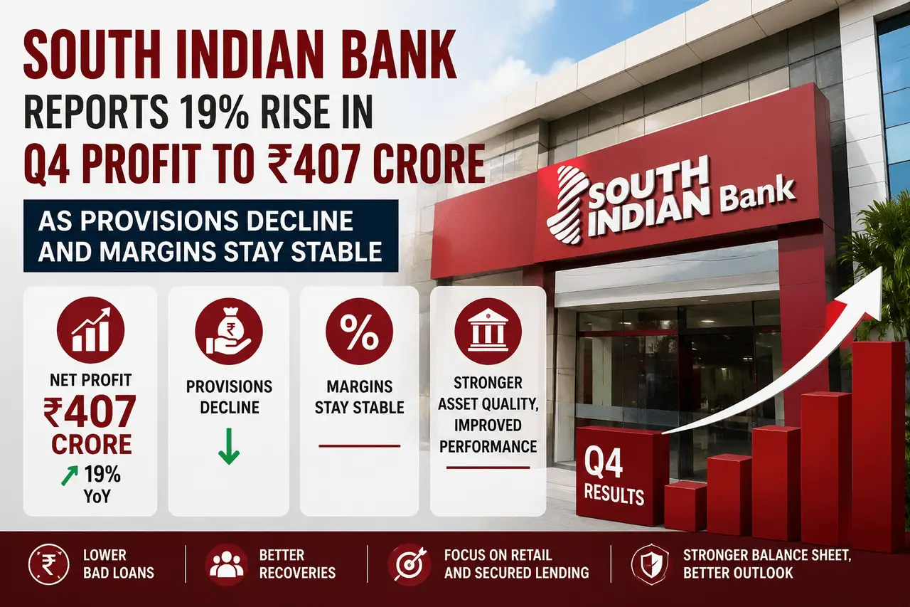 South Indian Bank Reports 19% Jump in Q4 Profit to ₹407 Crore as Asset Quality Improves
