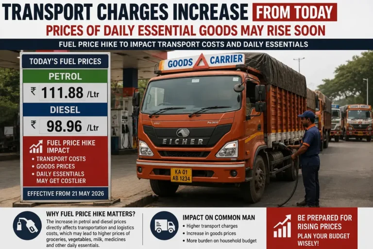 Transport Charges Increase From Today Prices of Daily Essential Goods May Rise Soon