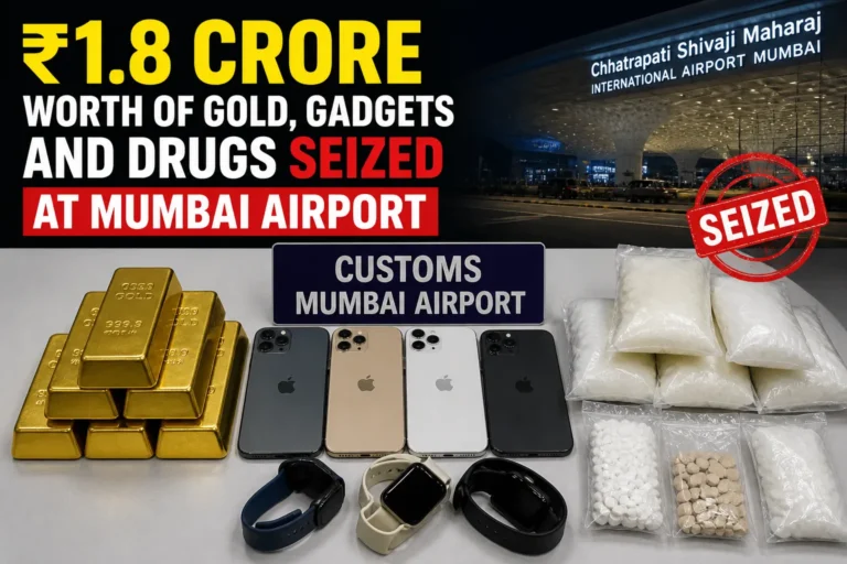 ₹1.8 Crore Worth of Gold, Gadgets and Drugs Seized at Mumbai Airport