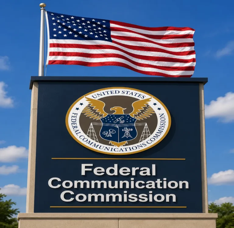 Create a United States Flag above the flag create another image uploaded, Federal Communication
