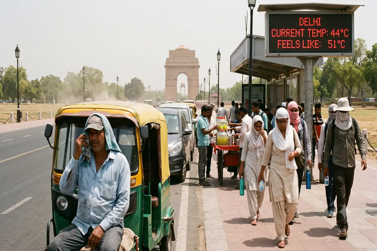 Delhi recently experienced a severe heatwave, with the feels-like temperature exceeding 50°C in some areas