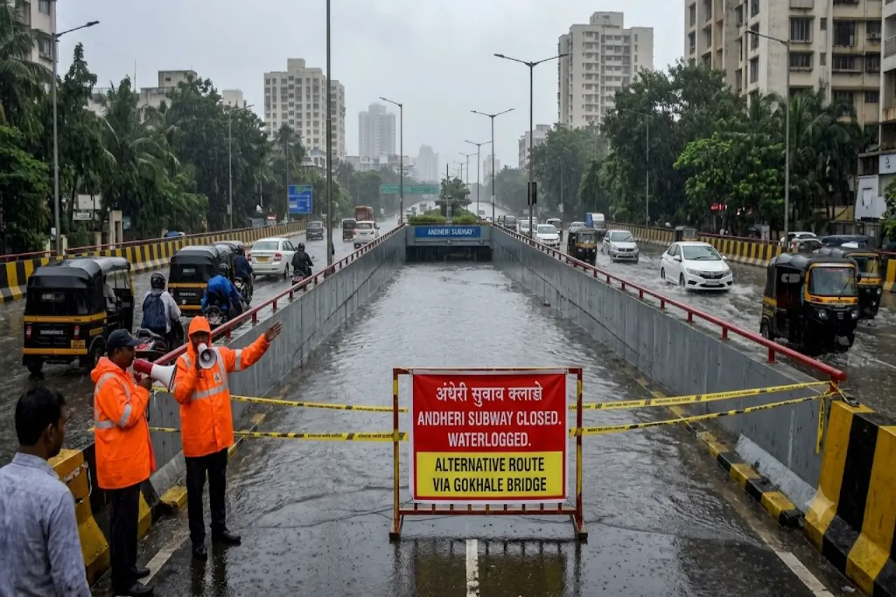 Mumbai Monsoon Arrives With Heavy Overnight Rainfall Waterlogging Forces Closure of Key Subway
