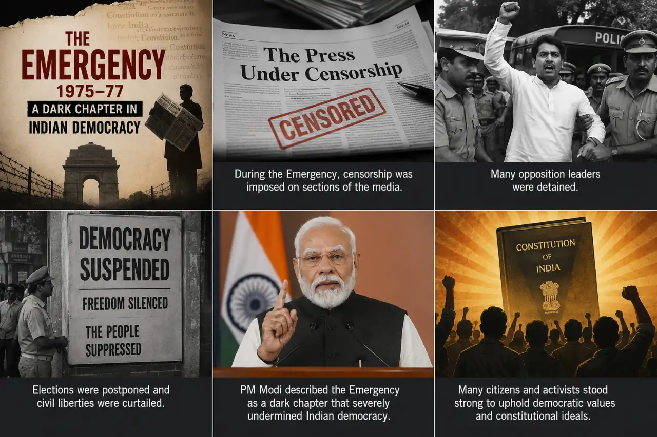 PM Modi Describes the Emergency Period as a Dark Chapter
